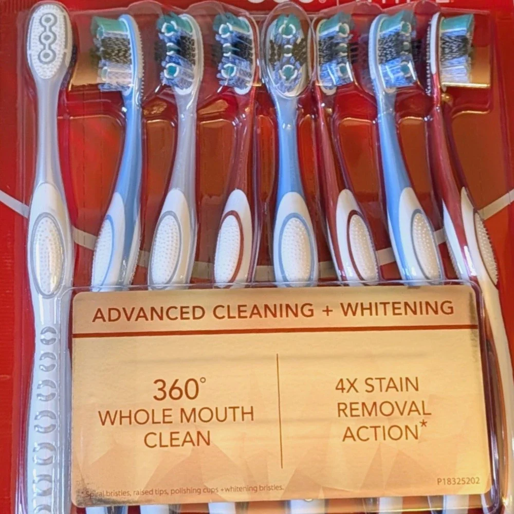 Colgate‎ 360 Optic White Soft Toothbrushes 8 Pack Advanced Cleaning Whitening